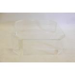 A Charles Hollis Jones design lucite 'L'Ami' occasional table, the one inch thick top on four