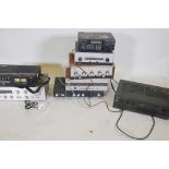 A quantity of vintage Hi-Fi's, including a Sony TC-153SD cassette tape deck, Technics, leak