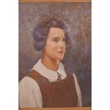 A. Bowman Porter, oil on canvas, portrait of a schoolgirl, signed and dated 41, 19" x 24"