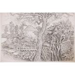 Ghika, engraving, landscape, signed and numbered 13/30, and another similar, inscribed 'etat',