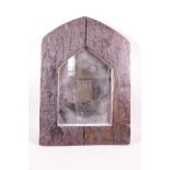 A rustic oak pier glass wall mirror, 13½" x 20"