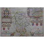 An early C18th John Speed map of 'Bedfordshire, and the situation of Bedford described with the