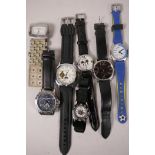 Seven designer wristwatches