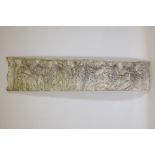 A large, reconstituted stone classical frieze, after the antique, 66" x 14"