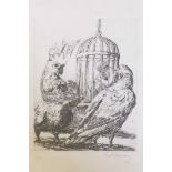 Paul Rumsey, 'Birds Etching', signed limited edition etching, 6/30, 6" x 5"