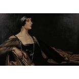 After Gaston La Touche, oil on board, portrait of a woman in black, 24" x 18"
