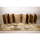 A Chinese printed erotic scroll, together with a printed concertina book depicting deities,