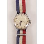 A Longines 6B159 RAF pilot's/navigator's watch, circa 1942, serial no. 6567509, engraved verso 'AM.