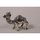 A novelty sterling silver figure of a camel, 1"