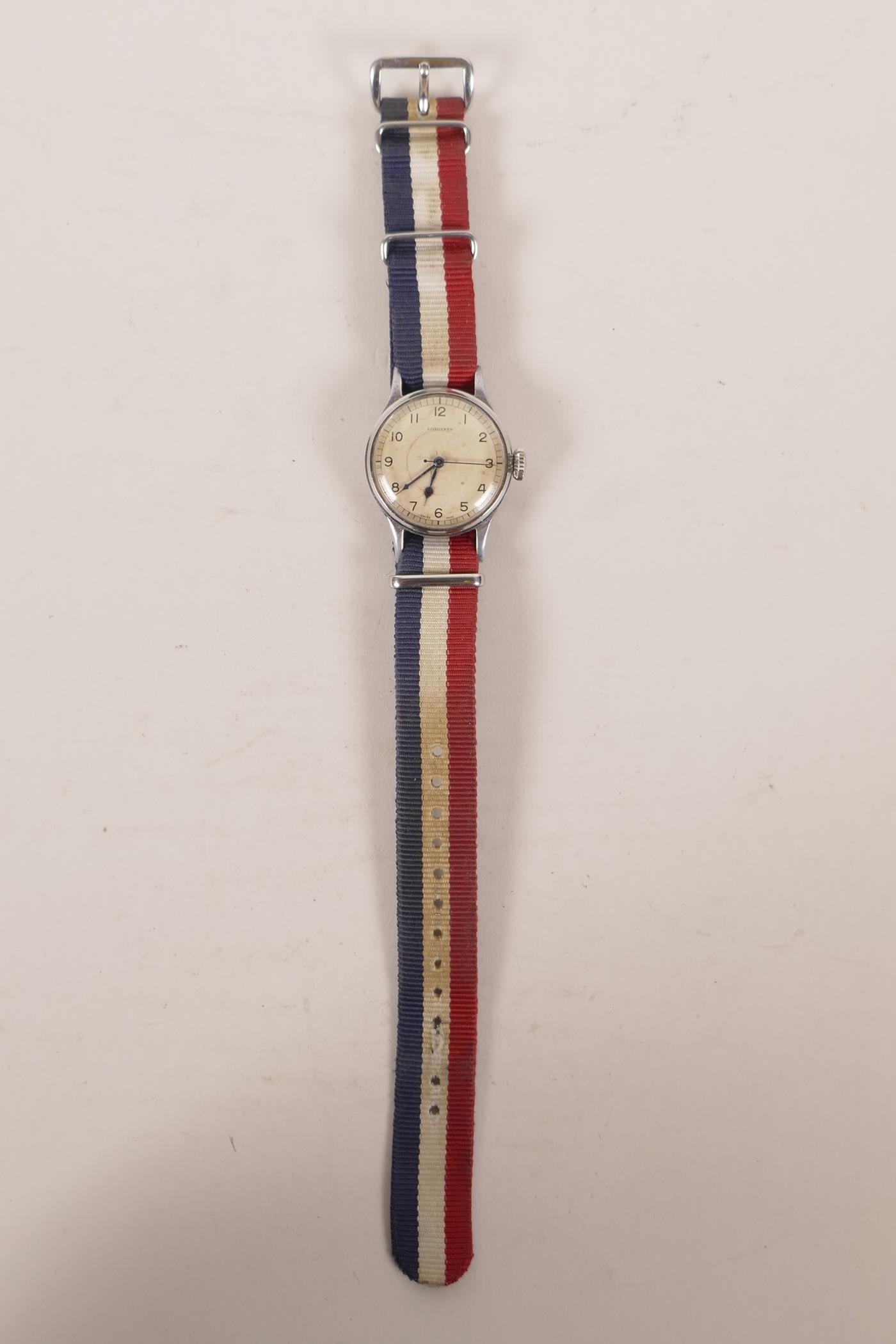 A Longines 6B159 RAF pilot's/navigator's watch, circa 1942, serial no. 6567509, engraved verso 'AM. - Image 2 of 8