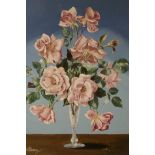 Albert Williams, oil on canvas laid on board, still life, study of flowers, 16" x 20"