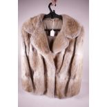 A lady's fur jacket, possibly fox, 28" long, underarm 15"