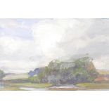 Robert Hope, 'On the Leviot, Roxburgh', signed oil on board, 13" x 11"