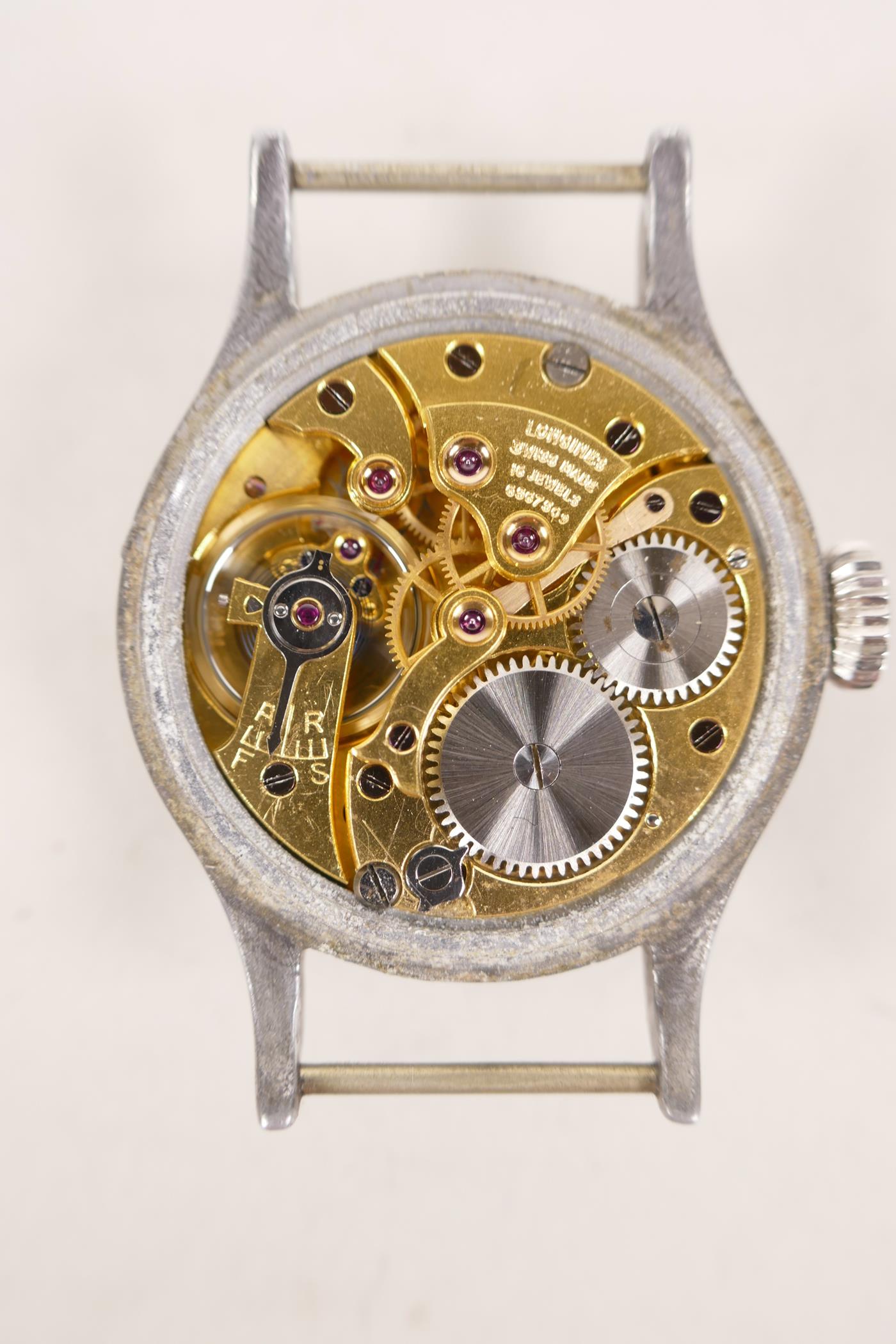 A Longines 6B159 RAF pilot's/navigator's watch, circa 1942, serial no. 6567509, engraved verso 'AM. - Image 5 of 8