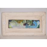 After Ivor Hitchens, oil on board, abstract study, 18" x 5"