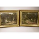 John Moore (1820-1902), pair of oil paintings on canvas, Foxborough, Woodbridge, signed and dated