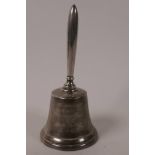A hallmarked silver table bell, no.15, made to commemorate the marriage of Princess Anne and Mark