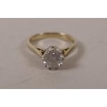 A 9ct gold and brilliant cut diamond set engagement ring, approximate size 'K'