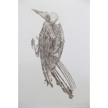 Takuji Kubo, Dead Bird, engraving, signed and numbered 20/70, plate 6" x 8"