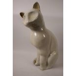 A large ceramic model of a cat, 15" high