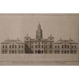 Two C18th architectural engravings, the Horse Guards at Whitehall by R. Cole, and Christ's