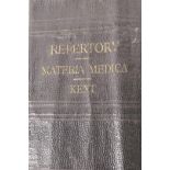 One volume, James Kent, 4th edition 'Repertory Materia Medica', published by Ehrhart and Karl,