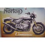 A replica metal advertising sign, 'Norton Commando' motorcycle, 27½" x 19½"