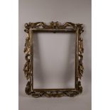 A C19th carved giltwood picture frame, rebate 11½" x 15½"