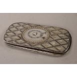 A C19th mother of pearl and silver plated case, with inset silver mounts, 6" long, A/F