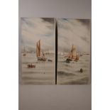 Garman Morris, pair of signed watercolour and gouache paintings, 'Off Brixham' and 'Off