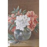 M. Ryan, watercolour, still life, flowers in a vase, signed and dated 1890, 11" x 13"