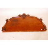 A C19th mahogany chiffonier back/headboard, 59" wide