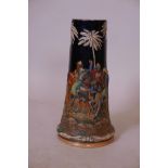 A C19th majolica stein, with raised decoration of the Magi, A/F cracks, 13" high, impressed marks to