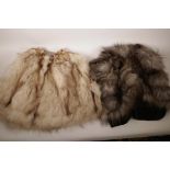 Two vintage fur capes