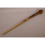 A late C17th/early C18th Papua New Guinea Cassowary bird bone club, 21½" long