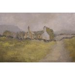 Stanley H.E. Cunningham (British, C20th), country cottage, signed lower left, oil on board, 12" x 9"