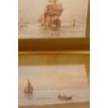P. Beale, two late C19th/early C20th shipping scenes, watercolours, signed, largest 9½" x 7"