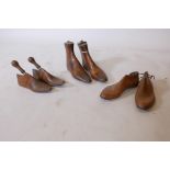 Three pairs of C19th shoe stays