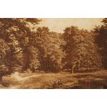 Fred Slocombe (British, 1847-1920), 'Windsor Park', sepia etching, signed in plate lower right,