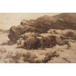 Herbert Dicksee R.E. (British, 1862-1942), 'Raiders', etching, pencil signed in margin and