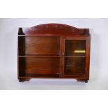 A Shapland and Petter mahogany hanging display cabinet, with boxwood stringing decoration, a
