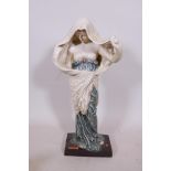 After Louis-Ernest Barrias, an Art Nouveau style painted terracotta figure, Nature revealing Her