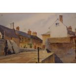 R.T. Bayley (British, early C20th), 'A Seaside Town', signed in pencil lower right, watercolour,