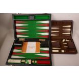 Two cased travelling backgammon sets