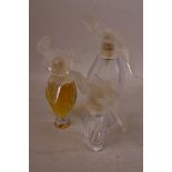 Three Nina Ricci L'Air du Temps perfume bottles, one with contents