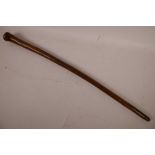 A C19th hardwood swagger stick, 24" long