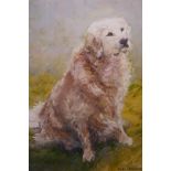 Freda Elbourne (British, C20th), 'Old Faithful' - a loyal golden retriever, signed lower right,