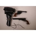 A replica Colt Navy revolver, together with a replica Colt 45 revolver, and holster