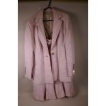 A Karen Millen pink acetate two piece suite of skirt and jacket, size 14