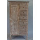 A lined hardwood cabinet with six drawers, 33" x 22" x 67"